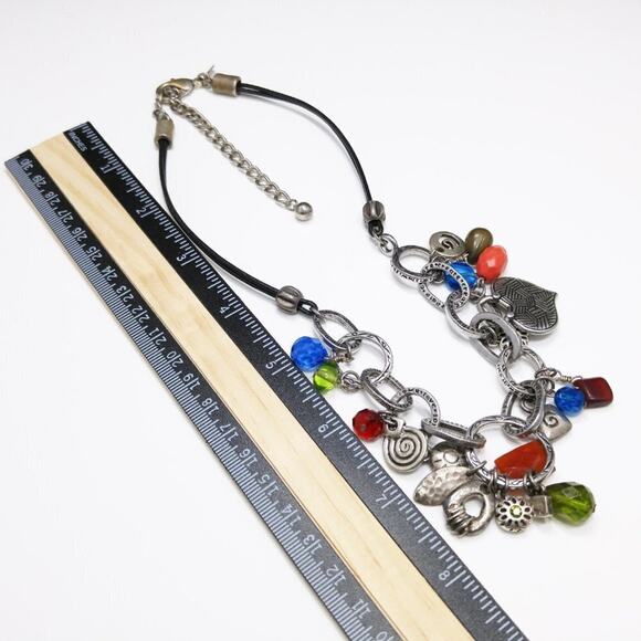 Chico's Inspirational Beads Charms Silver Necklace, Love Inspire Smile, 20 Inch - Picture 7 of 8